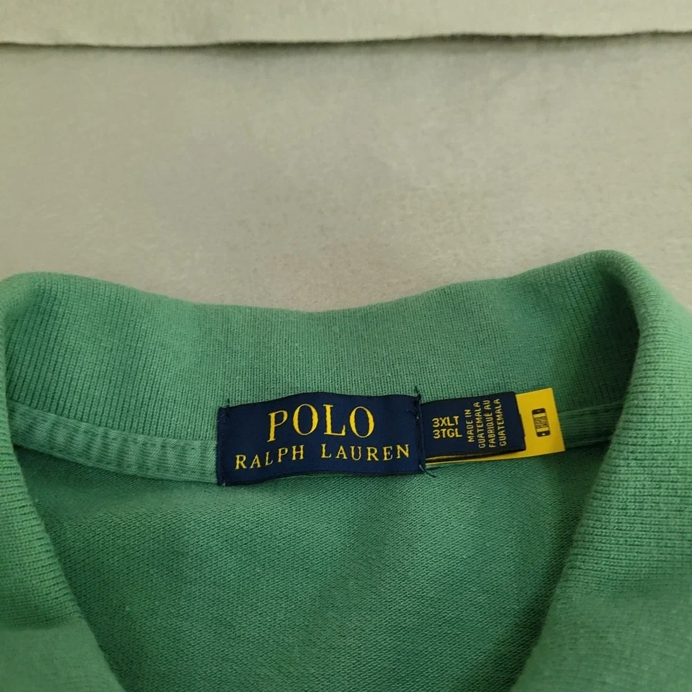 Polo Ralph Lauren Short Sleeve Polo Shirt Green 100% Cotton Men's Size 3XLT